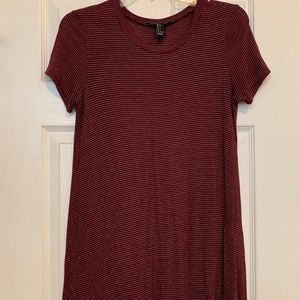 red and white stripped t shirt dress